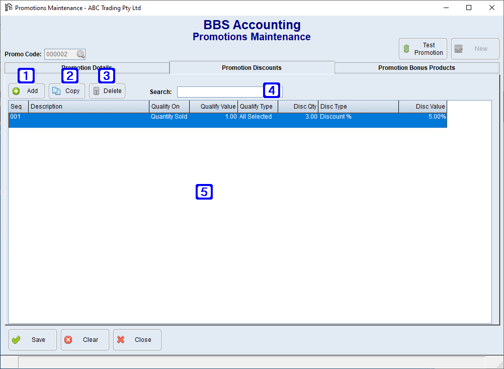 Promotions Maintenance - Promotion Discounts Screen Promotions Maintenance - Promotion Discounts Screen