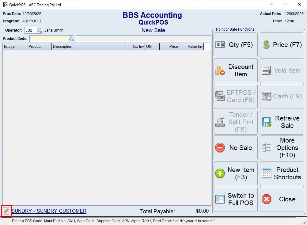 QuickPOS Screen QuickPOS Screen