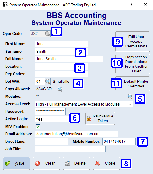 System Operator Maintenance